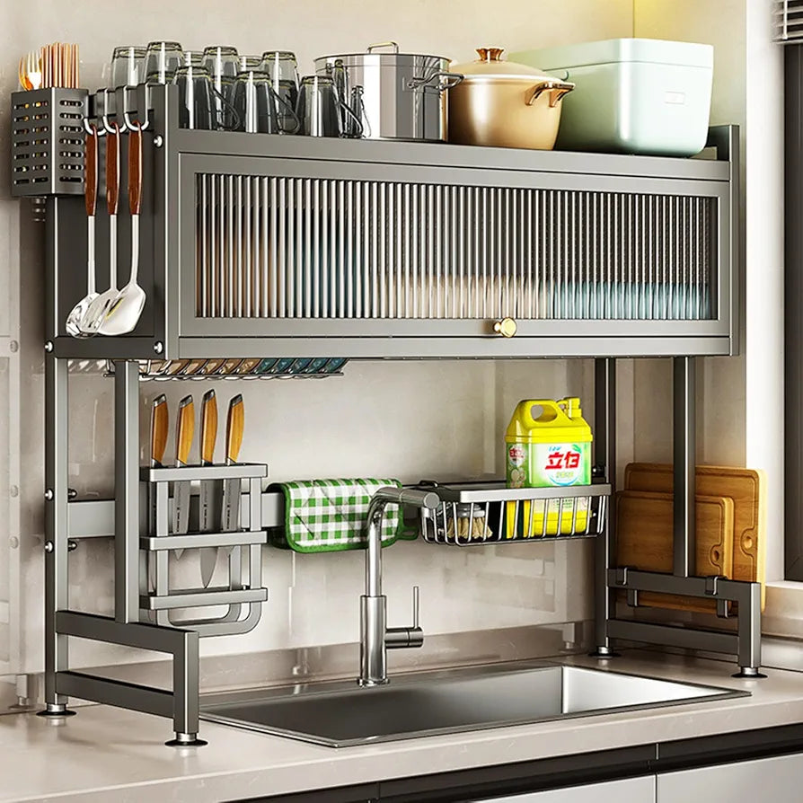 Over The Sink Dish Drying Rack  | Carbon Steel Material  | Premium Quality & Rust-Free