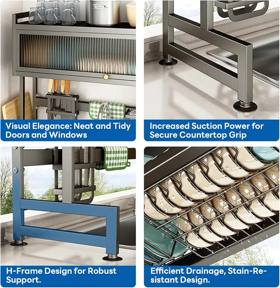 Over The Sink Dish Drying Rack  | Carbon Steel Material  | Premium Quality & Rust-Free