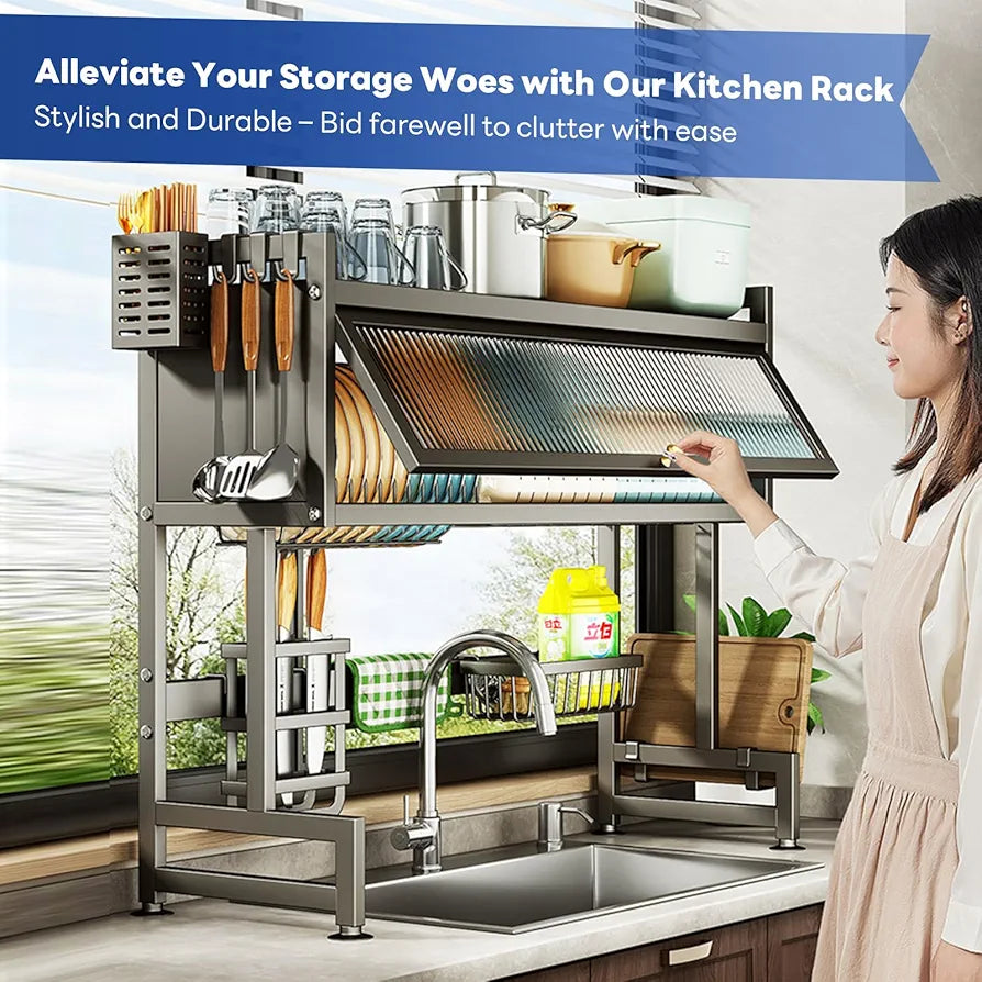 Over The Sink Dish Drying Rack  | Carbon Steel Material  | Premium Quality & Rust-Free