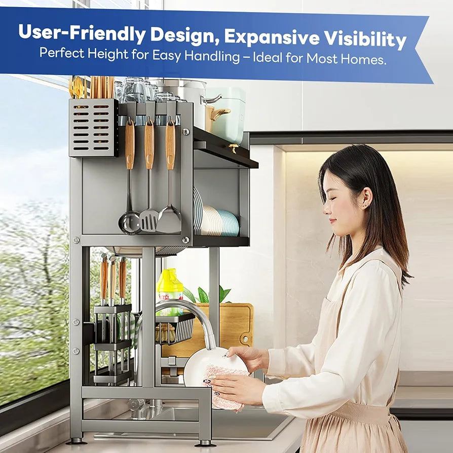 Over The Sink Dish Drying Rack  | Carbon Steel Material  | Premium Quality & Rust-Free