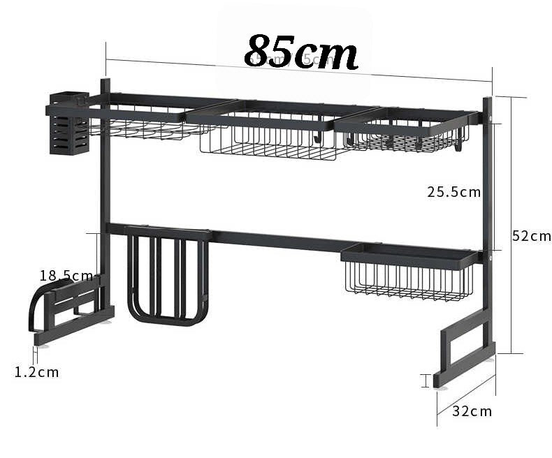 Single-Layer Over-the-Sink Dish Drying Rack  | Carbon Steel Material  | Premium Quality  & Rust-Free