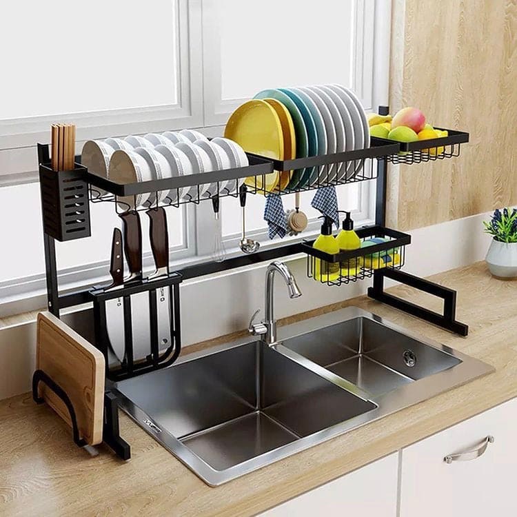 Single-Layer Over-the-Sink Dish Drying Rack  | Carbon Steel Material  | Premium Quality  & Rust-Free