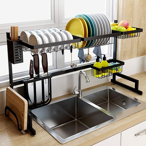 Single-Layer Over-the-Sink Dish Drying Rack  | Carbon Steel Material  | Premium Quality  & Rust-Free